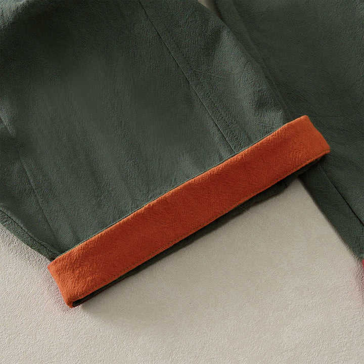 Pantaloni harem da donna in velluto a coste con contrasto di colore, foderati in pile termico e tasche, con Buddha Stones - image 39