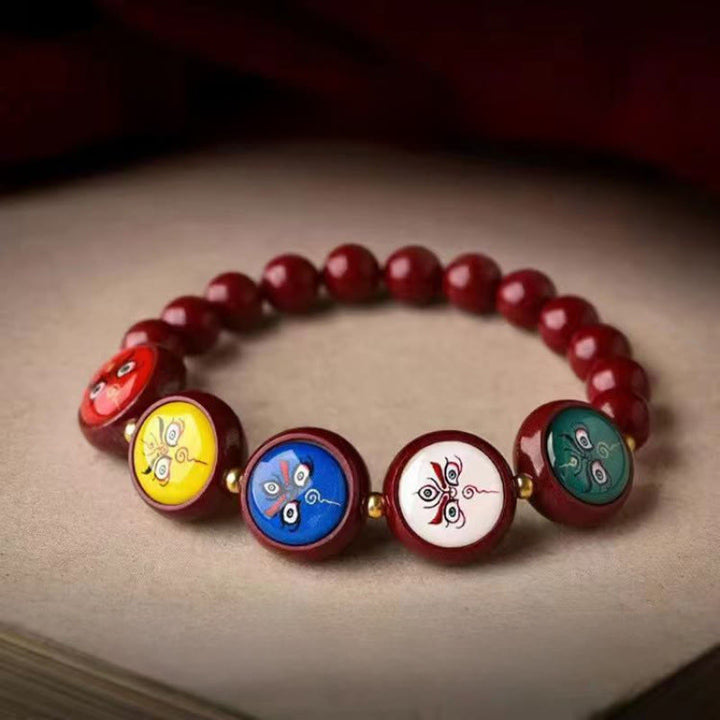 Buddha Stones Braccialetto portafortuna delle Cinque Direzioni e della Ricchezza con Cinnabro Naturale - Braccialetto da 8 mm con le Cinque Direzioni della Ricchezza (circonferenza del polso 15-16 cm) - Cinabro - image 15
