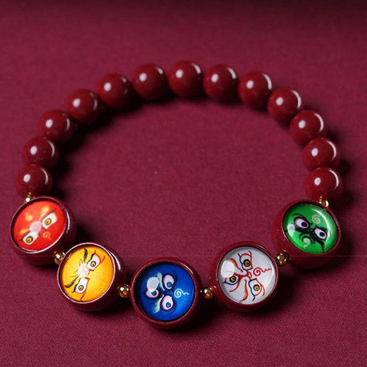 Buddha Stones Braccialetto portafortuna delle Cinque Direzioni e della Ricchezza con Cinnabro Naturale - image 17