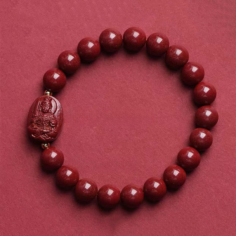 Buddha Stones Braccialetto portafortuna in cinabro con Buddha dello zodiaco cinese - Gallo-Acalanatha (Circonferenza del polso: 15-16 cm) - image 14