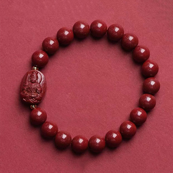 Buddha Stones Braccialetto portafortuna in cinabro con Buddha dello zodiaco cinese - Gallo-Acalanatha (Circonferenza del polso: 15-16 cm) - image 14
