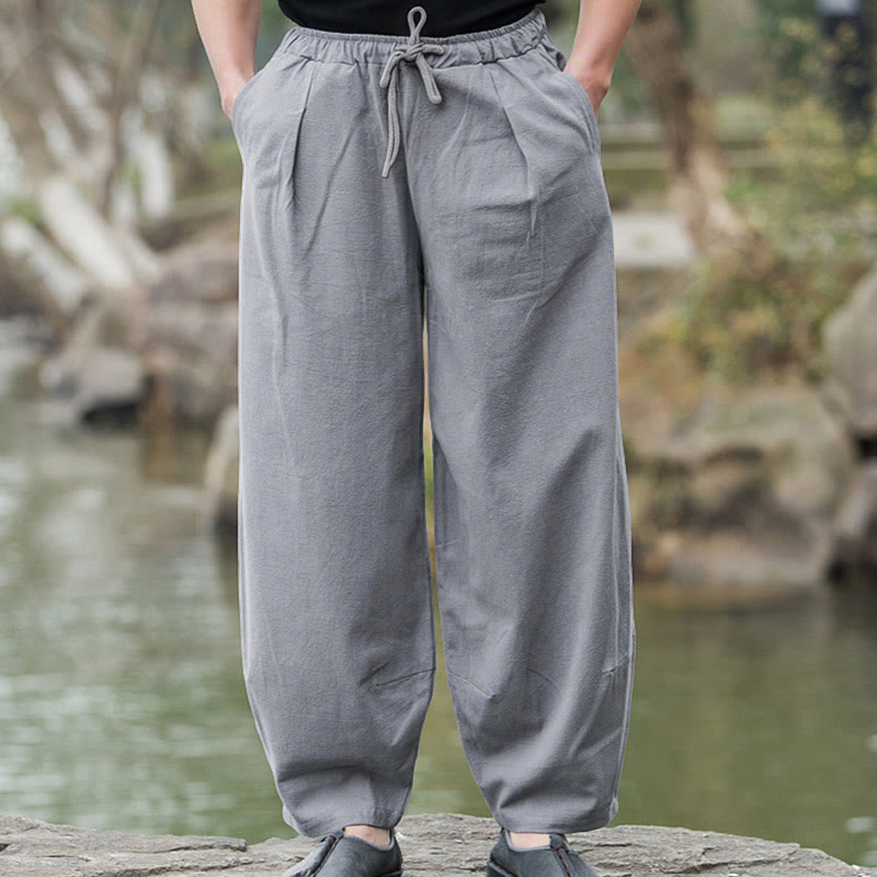 Pantaloni casual da uomo Buddha Stones con tasche - Grigio - US/UK/AU44，EU54 (5XL) - image 10