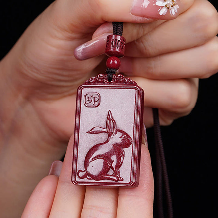 Buddha Stones Collana con ciondolo portafortuna del Buddha natale dello zodiaco cinese in cinabro - image 13