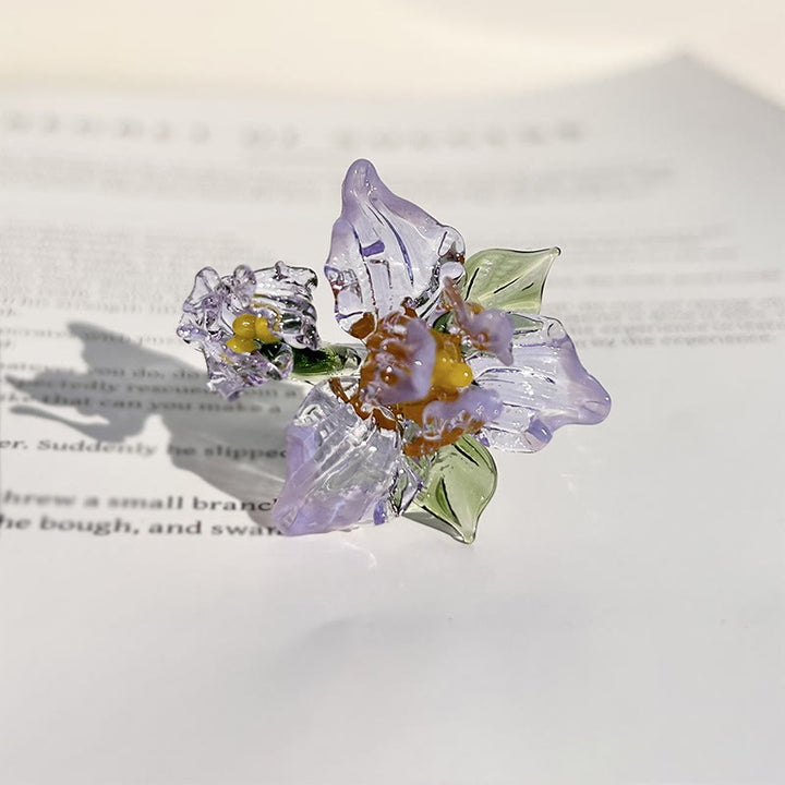 Buddha Stones Anello della saggezza con fiore di iris Liuli - Viola (17 mm) (Colore, forma e dimensioni possono variare) - image 7