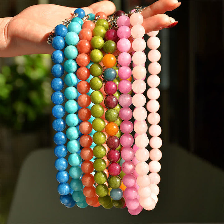 Buddha Stones Collana curativa con perle di tormalina acquamarina naturale da 12 mm - image 19
