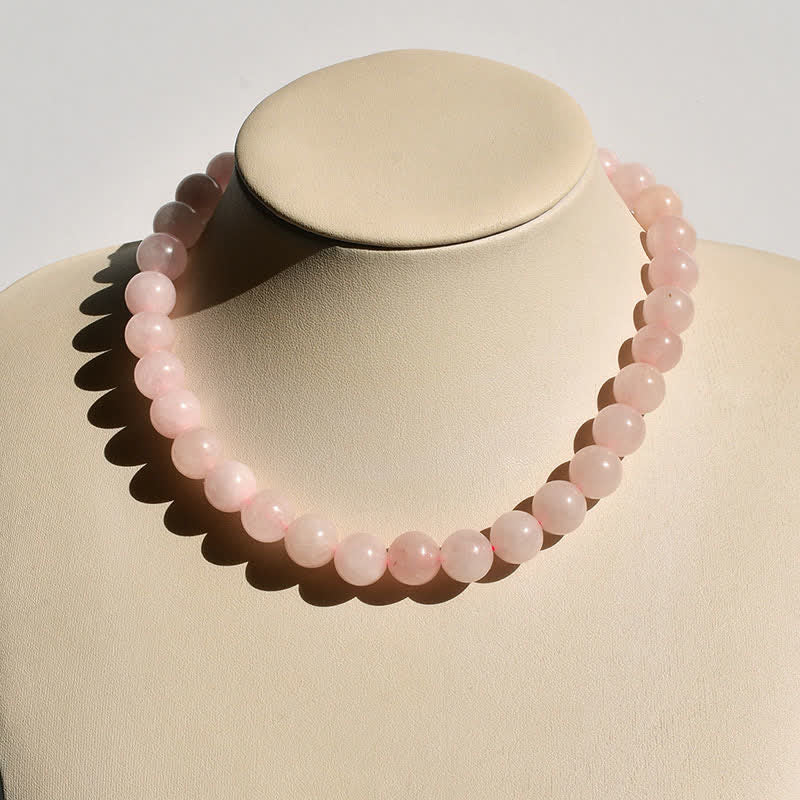Buddha Stones Collana curativa con perle di tormalina acquamarina naturale da 12 mm - image 9