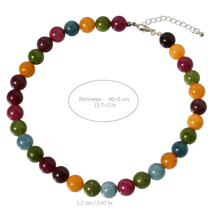 Buddha Stones Collana curativa con perle di tormalina acquamarina naturale da 12 mm - image 3
