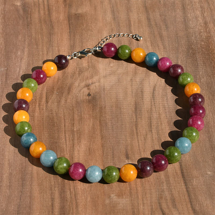 Buddha Stones Collana curativa con perle di tormalina acquamarina naturale da 12 mm - Tormalina naturale (il colore può variare) - image 2