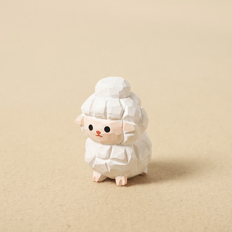 Buddha Stones Mini piccolo zodiaco cinese in legno di tiglio inciso, decorazione per la casa con messaggi positivi, 4 cm - Capra 4 cm (colore, forma e dimensioni possono variare) - image 12