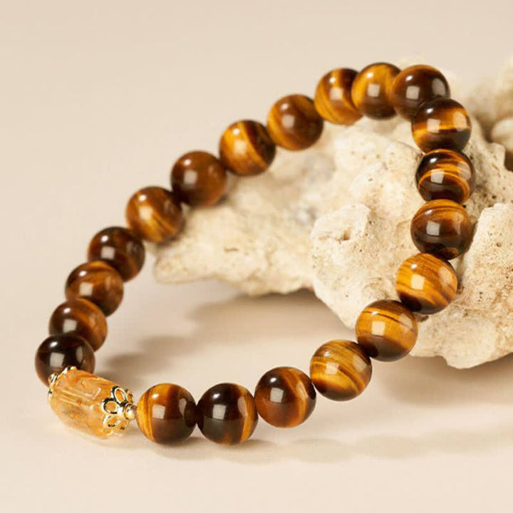 Buddha Stones Bracciale rinforzato con perle di citrino occhio di tigre - image 3