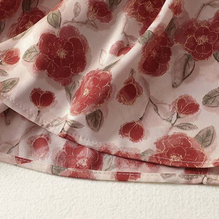 Buddha Stones Abito estivo da donna in chiffon con stampa floreale, senza maniche e tasche. - image 6