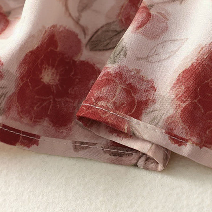 Buddha Stones Abito estivo da donna in chiffon con stampa floreale, senza maniche e tasche. - image 8