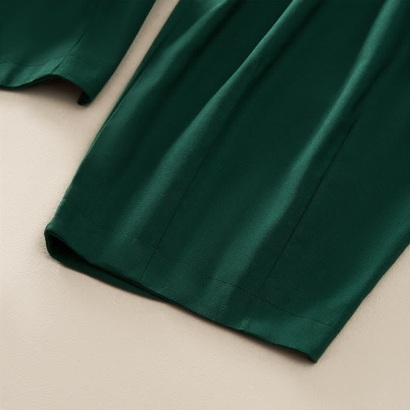 Buddha Stones Pantaloni harem da donna primaverili casual con elastico in vita, pieghe e tasche, tinta unita. - image 11