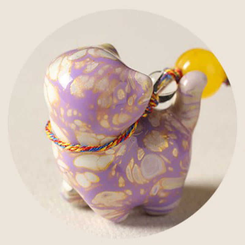 Buddha Stones Portachiavi in ​​legno di ebano con mini gatto adorabile e laccato, ideale per creare un'atmosfera rilassante. - image 10