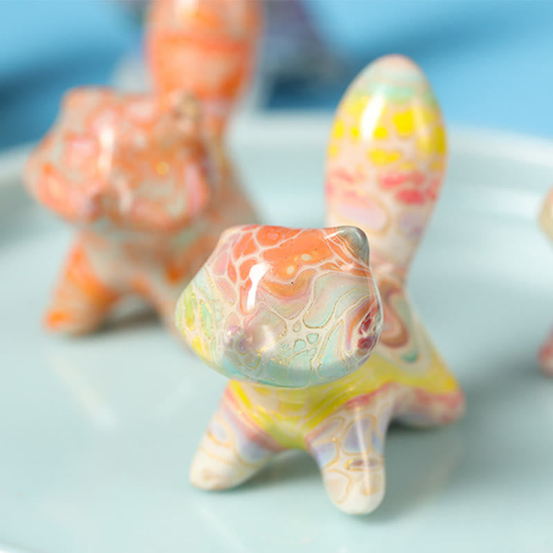 Mini Buddha Stones a forma di gatto in legno d'ebano laccato, decorazione per la pace, 4*2,2 cm (colore casuale) - image 3