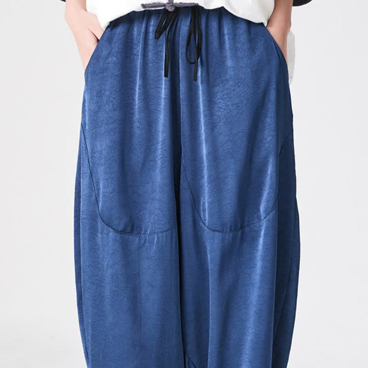 Buddha Stones Pantaloni harem da uomo estivi casual con tasche applicate, tinta unita. - image 9