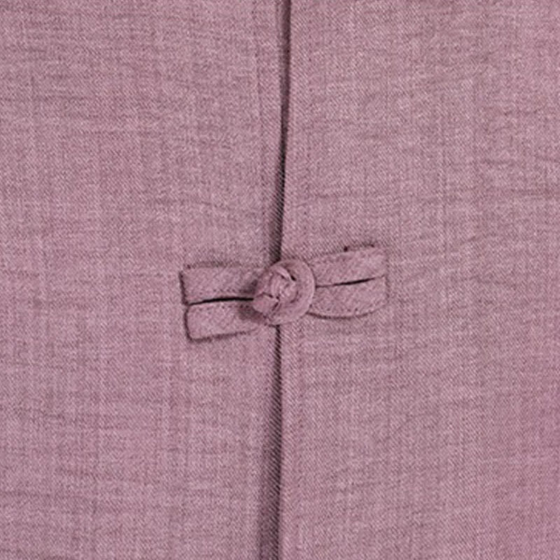 Buddha Stones Camicia da uomo a maniche a tre quarti, tinta unita, con colletto alla coreana, bottoni a rana, stile Summer Tang. - image 20