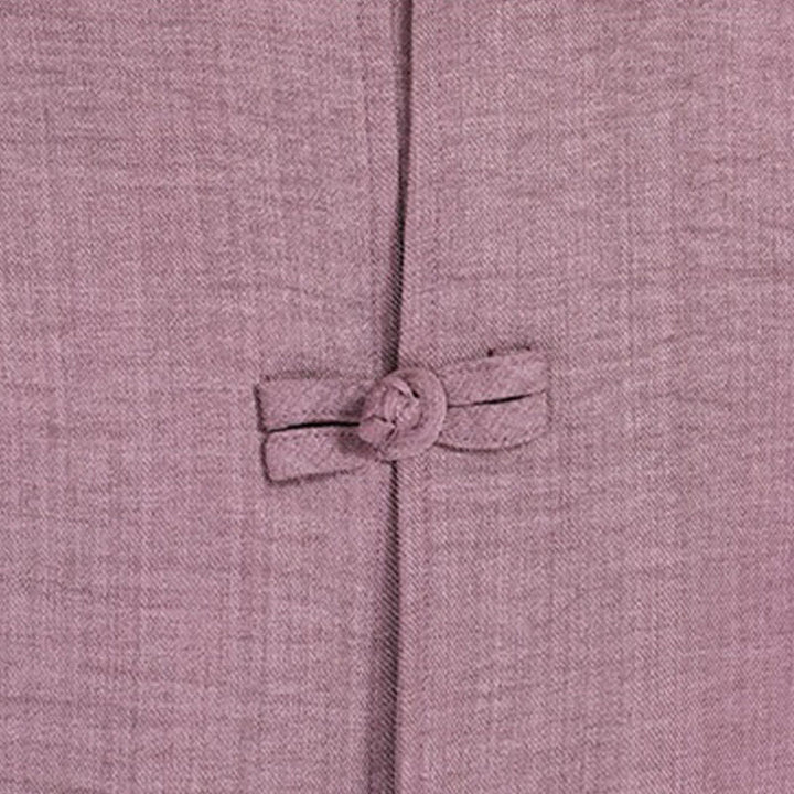 Buddha Stones Camicia da uomo a maniche a tre quarti, tinta unita, con colletto alla coreana, bottoni a rana, stile Summer Tang. - image 20