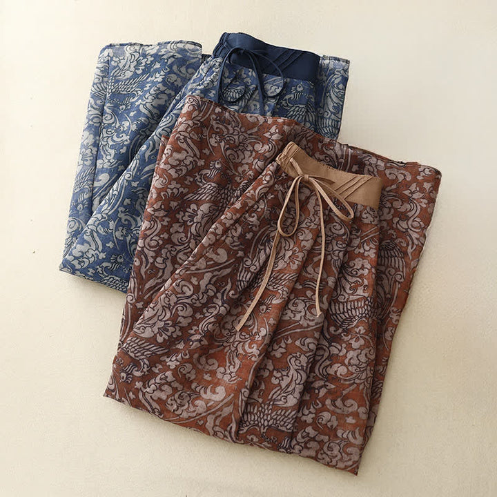 Buddha Stones Gonna estiva da donna con coulisse, stampa floreale e lacci, con tasche. - image 16