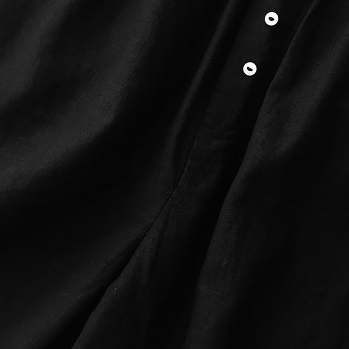 Buddha Stones Pantaloncini estivi minimalisti da donna con bottoni, elastico in vita e tasche. - image 14