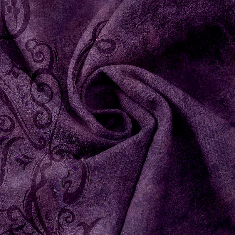 Buddha Stones Pantaloni da donna in velluto di cotone con motivo a volute e elastico in vita, con tasche. - image 3