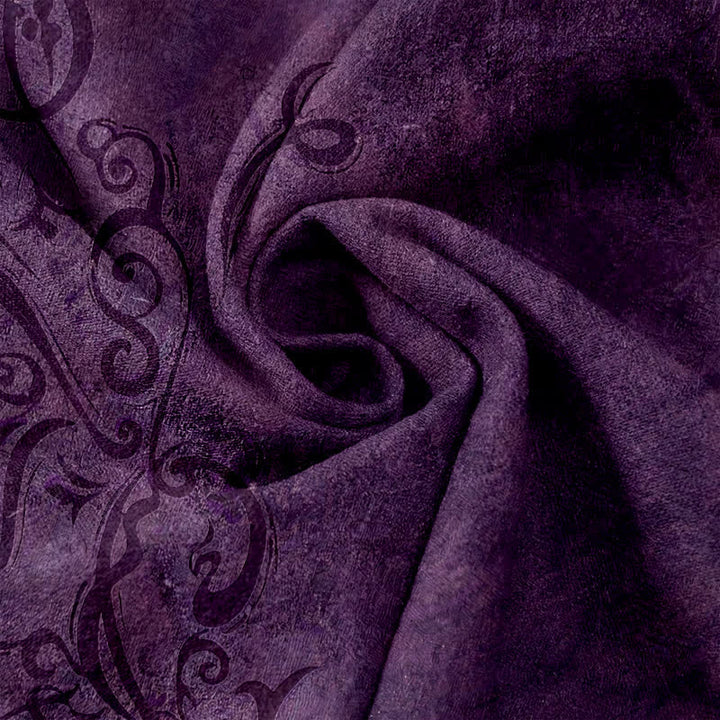 Buddha Stones Pantaloni da donna in velluto di cotone con motivo a volute e elastico in vita, con tasche. - image 3