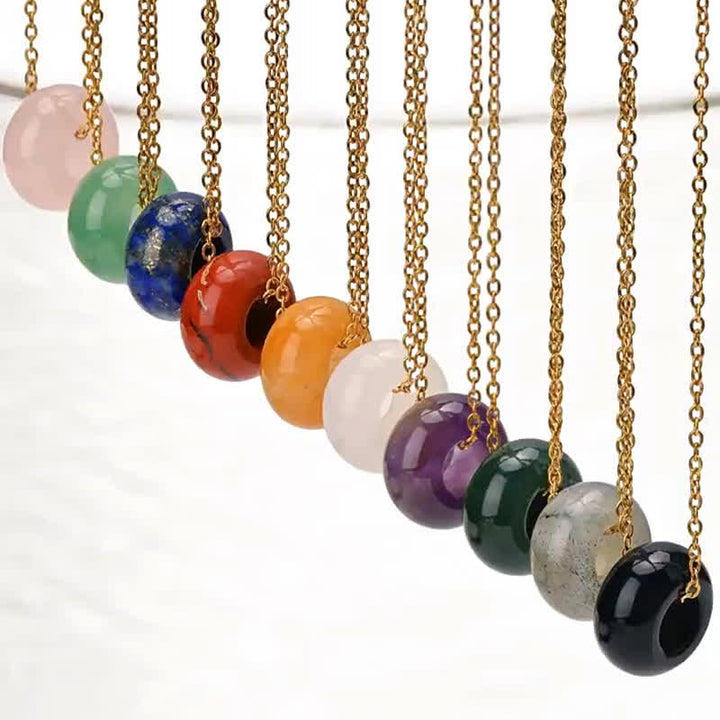 Buddha Stones Collana con cristallo curativo rotondo in quarzo rosa naturale e avventurina verde. - image 26