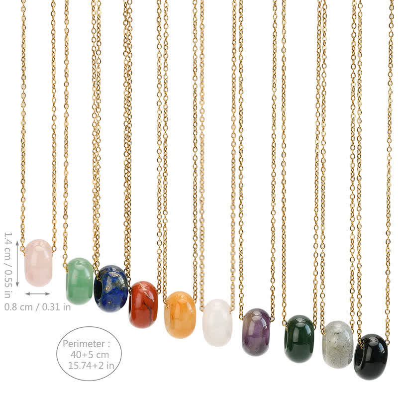 Buddha Stones Collana con cristallo curativo rotondo in quarzo rosa naturale e avventurina verde. - image 27