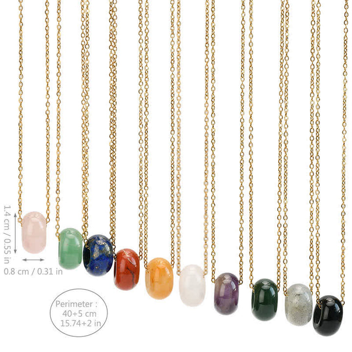 Buddha Stones Collana con cristallo curativo rotondo in quarzo rosa naturale e avventurina verde. - image 27