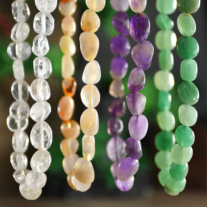 Buddha Stones Collana con perle di cristallo di agata indiana naturale dalle forme irregolari e con segno positivo - image 11