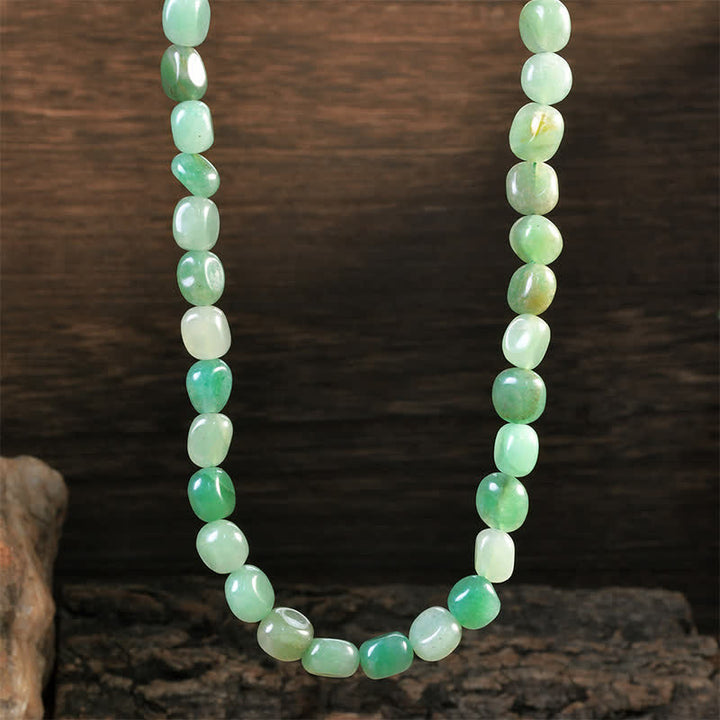 Buddha Stones Collana con perle di cristallo di agata indiana naturale dalle forme irregolari e con segno positivo - Avventurina verde naturale (il colore può variare) - image 7