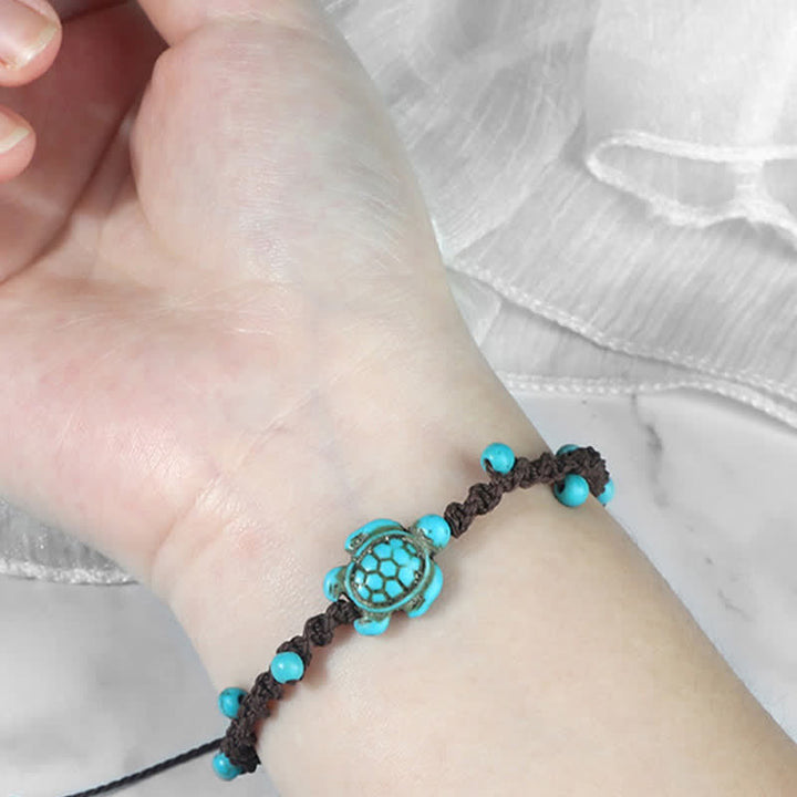 Buddha Stones Bracciale protettivo in corda intrecciata con design a tartaruga turchese - image 19