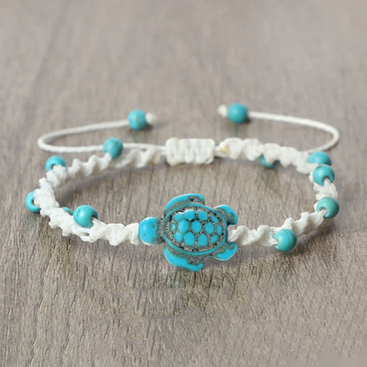 Buddha Stones Bracciale protettivo in corda intrecciata con design a tartaruga turchese - image 15