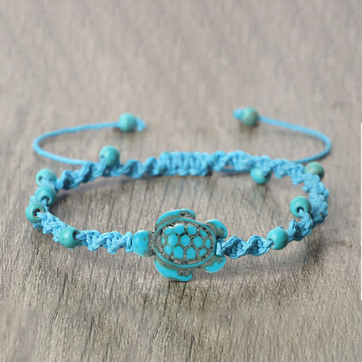 Buddha Stones Bracciale protettivo in corda intrecciata con design a tartaruga turchese - image 17