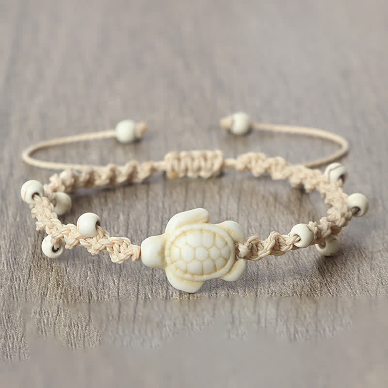Buddha Stones Bracciale protettivo in corda intrecciata con design a tartaruga turchese - image 10