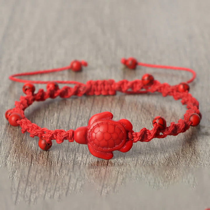 Buddha Stones Bracciale protettivo in corda intrecciata con design a tartaruga turchese - image 12