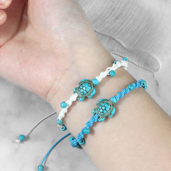 Buddha Stones Bracciale protettivo in corda intrecciata con design a tartaruga turchese - image 25