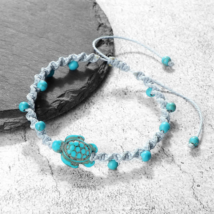 Buddha Stones Bracciale protettivo in corda intrecciata con design a tartaruga turchese - image 22