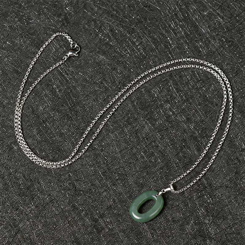Buddha Stones Collana con ciondolo portafortuna in giada naturale e acciaio al titanio con numeri angelici da 0 a 9. - image 44