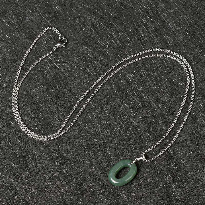 Buddha Stones Collana con ciondolo portafortuna in giada naturale e acciaio al titanio con numeri angelici da 0 a 9. - image 44