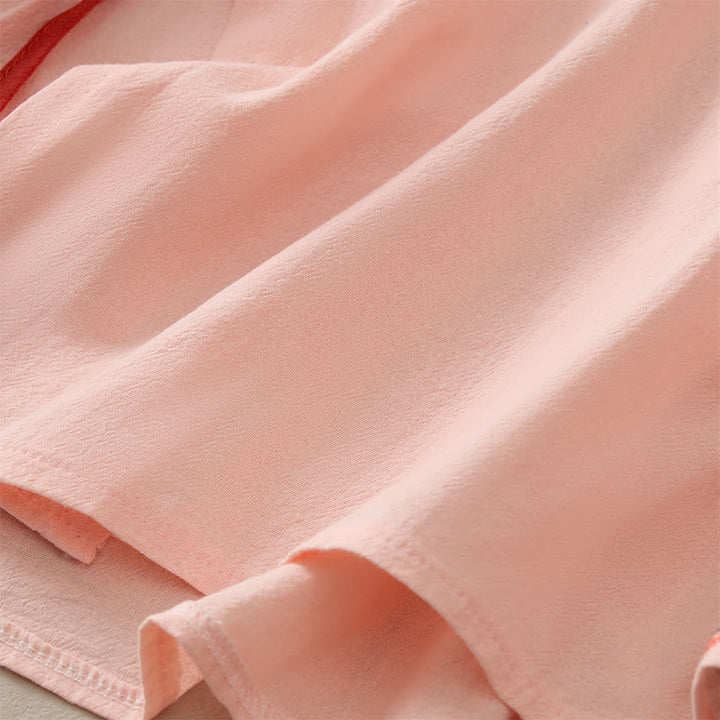 Camicia da donna a maniche lunghe con scollo obliquo e ricamo di fiori Buddha Stones, stile casual. - image 9