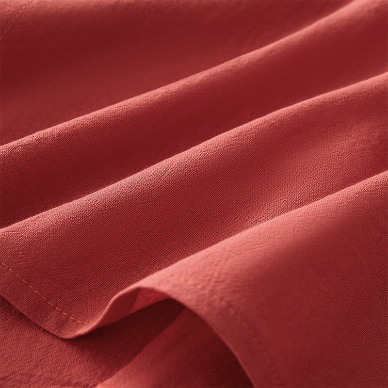 Camicia da donna a maniche lunghe con scollo obliquo e ricamo di fiori Buddha Stones, stile casual. - image 2