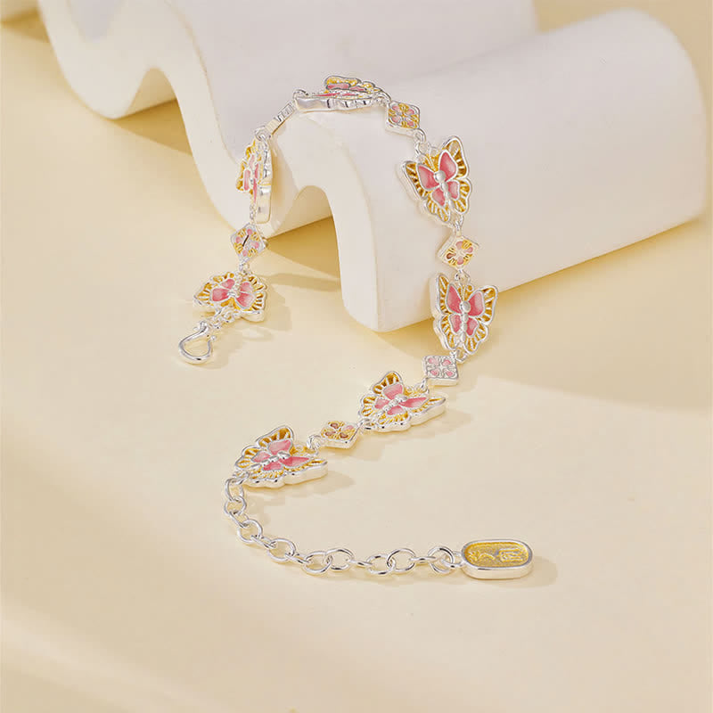 Buddha Stones Bracciale Freedom con farfalla in rame e smalto - image 2