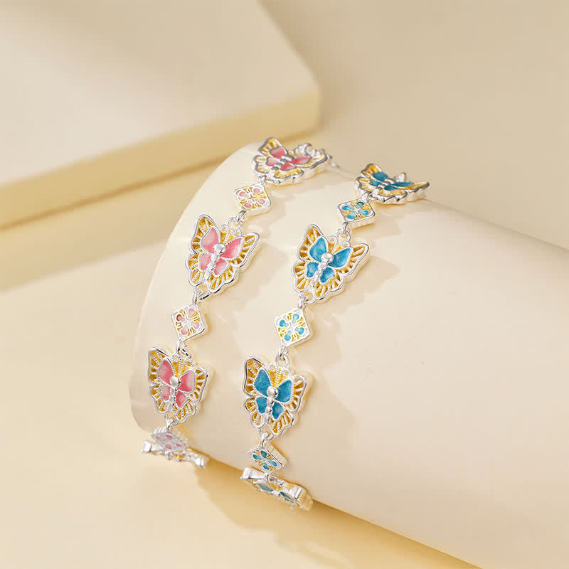 Buddha Stones Bracciale Freedom con farfalla in rame e smalto - image 4