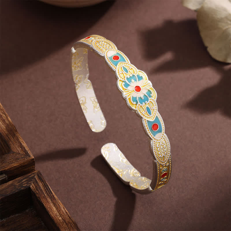 Buddha Stones Bracciale rigido Freedom Cuff con farfalla in rame smaltato - image 3