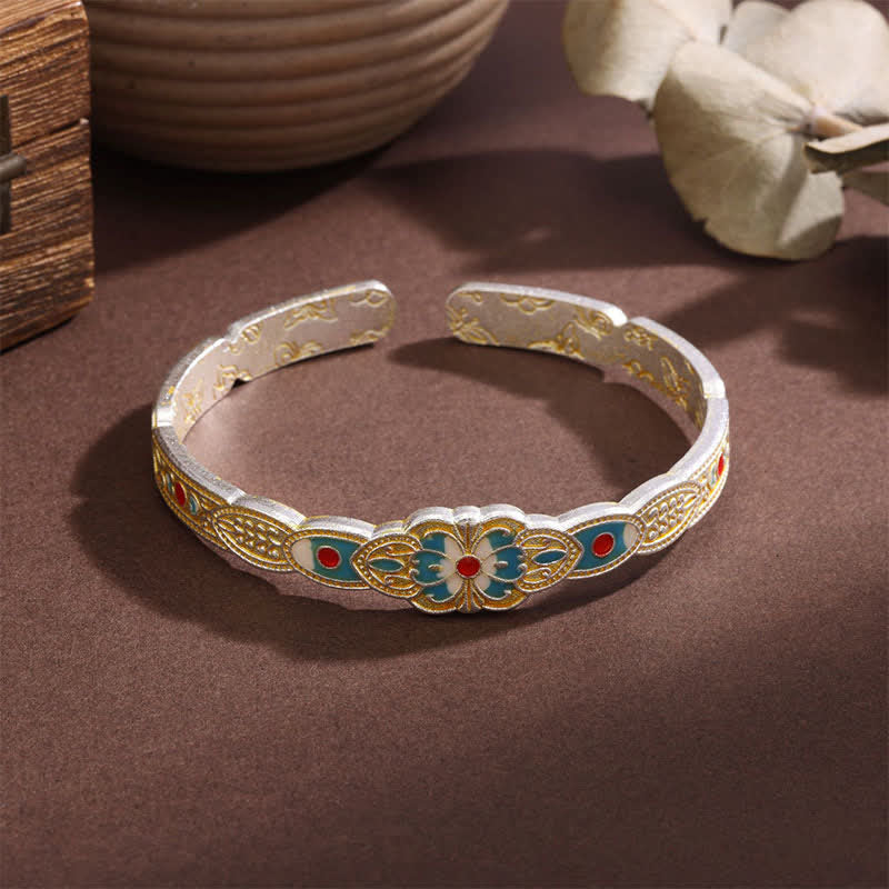 Buddha Stones Bracciale rigido Freedom Cuff con farfalla in rame smaltato - image 1