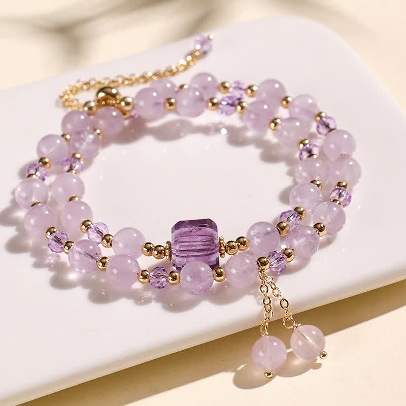 Buddha Stones Bracciale a doppio giro in quarzo fragola naturale con cristalli curativi - image 19