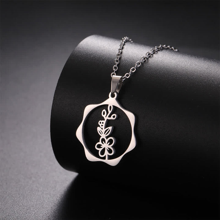 Buddha Stones Collana con ciondolo a forma di loto, fiore di nascita e simbolo dell'illuminazione, in acciaio al titanio. - image 3