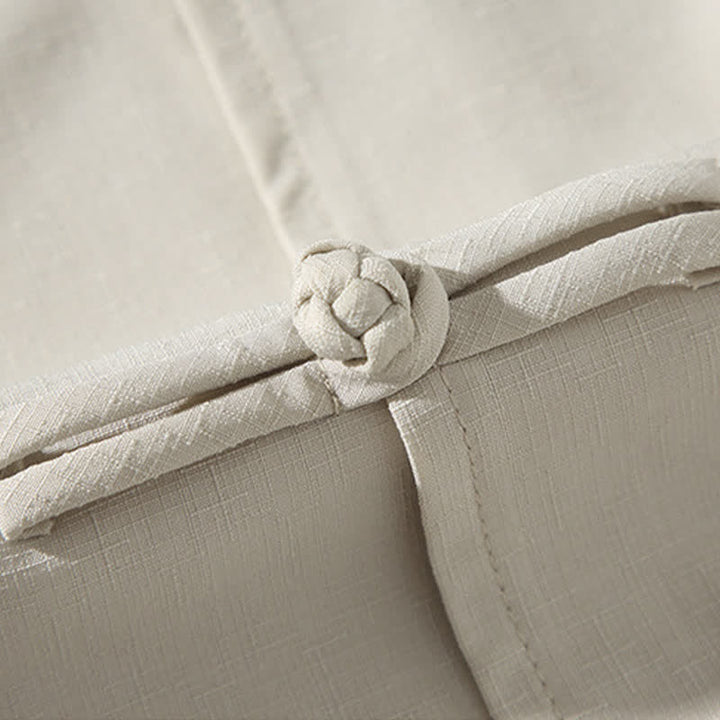 Buddha Stones Camicia da uomo a maniche corte stile Tang estivo con colletto alla coreana, bottoni a rana e ricamo di bambù. - image 34