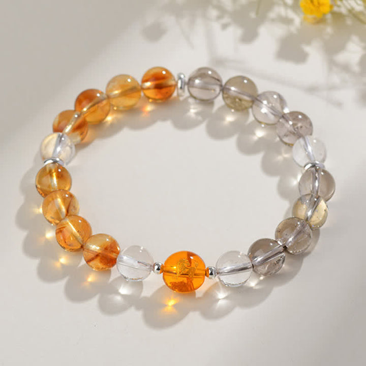 Buddha Stones Bracciale di protezione con segni zodiacali cinesi e ossidiana con riflessi argentati e cristalli naturali. - image 40